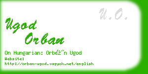 ugod orban business card